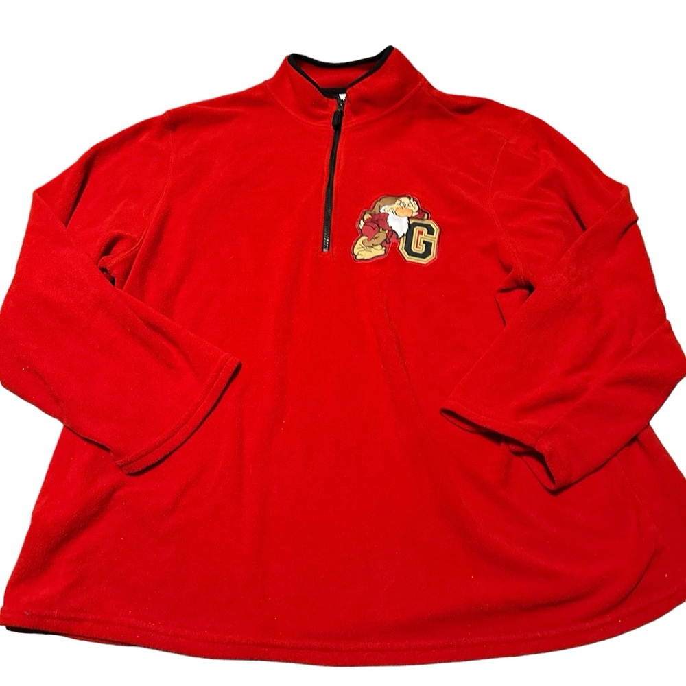 Disney Store Snow White Seven Dwarfs Grumpy Fleece 1/4 Zip Sweatshirt Red